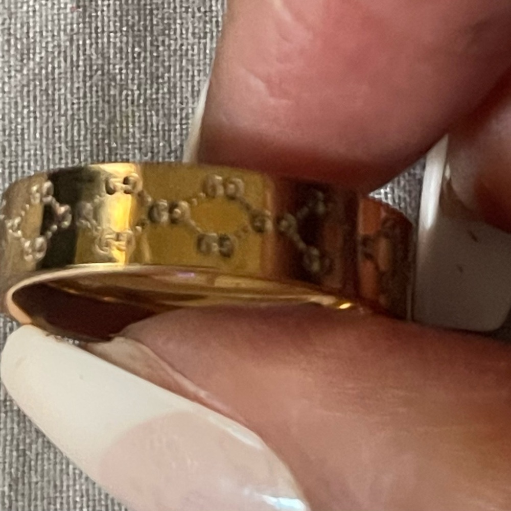 EUC Fashion Rose Gold Patterned Ring, Sz.7